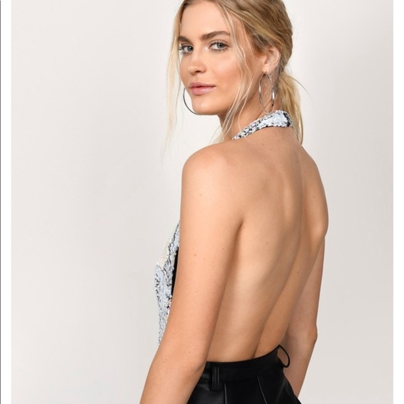 Tobi Multi Reversible Sequin Plunging Bodysuit - Picture 4 of 7